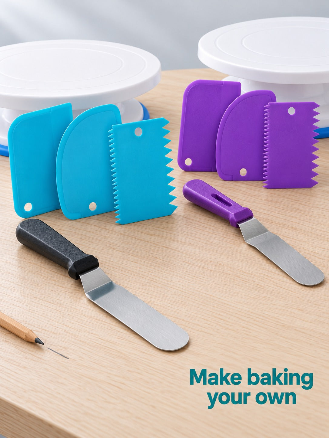 106-Piece Cake Turntable Decorating Kit with Piping Nozzles
