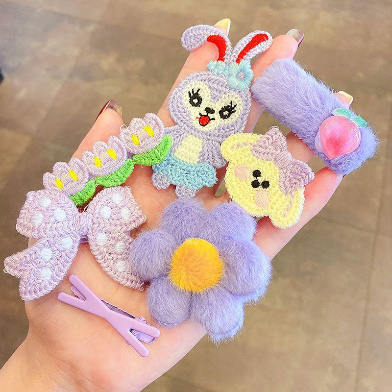 Plush Hair Clips for Kids – Cute Bangs & Side Clips