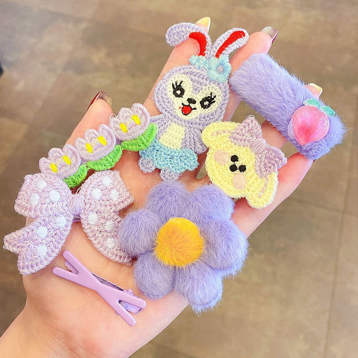Plush Hair Clips for Kids – Cute Bangs & Side Clips