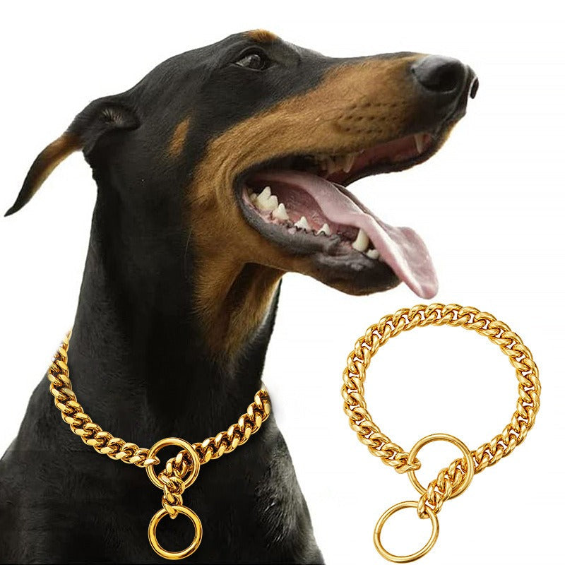 10mm Stainless Steel Dog Chain Collar, Polished Style