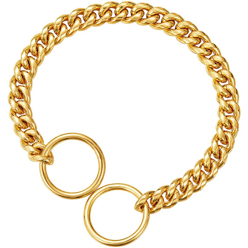10mm Stainless Steel Dog Chain Collar, Polished Style