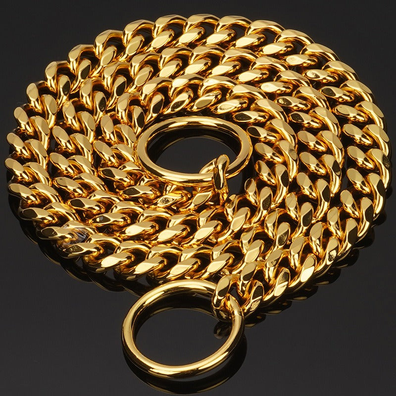 10mm Stainless Steel Dog Chain Collar, Polished Style