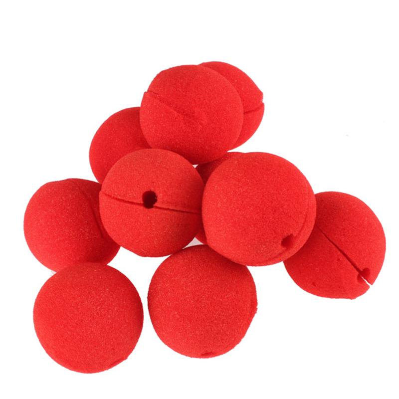 10-Piece Red Clown Nose Sponge Party Costume Accessories