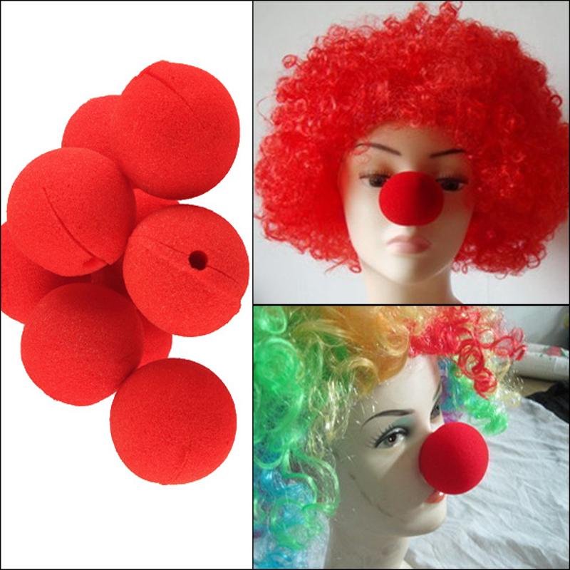 10-Piece Red Clown Nose Sponge Party Costume Accessories