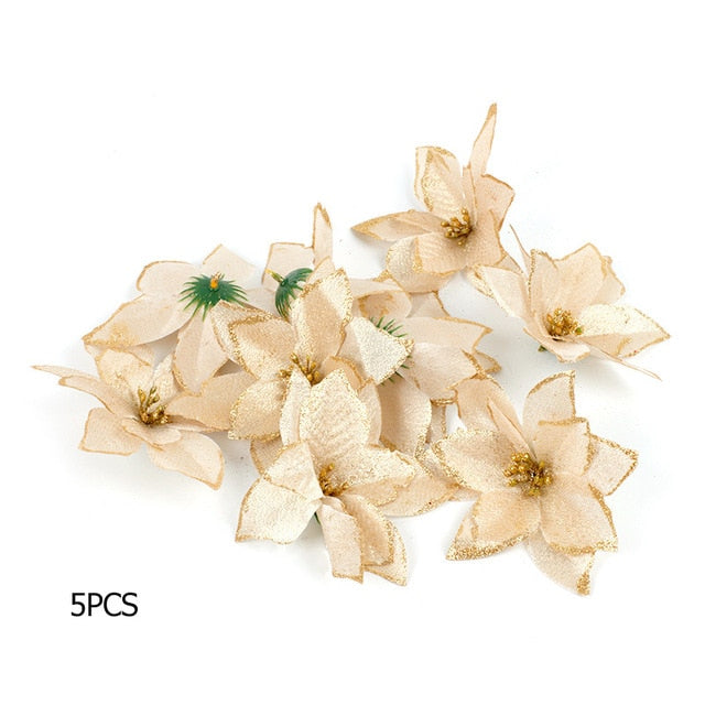 Artificial Poinsettia Tree Ornaments for Fuller Decor