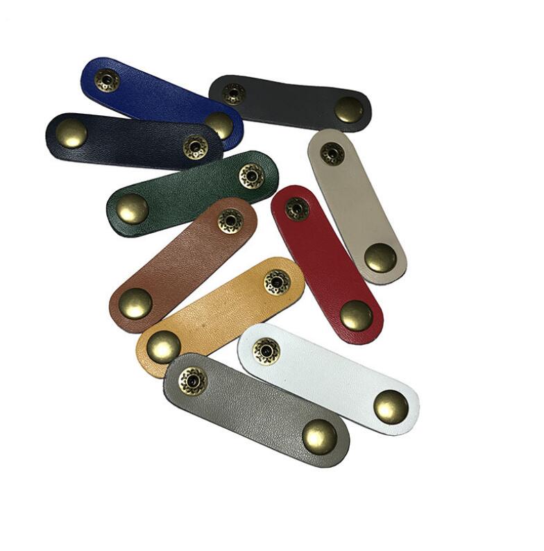 Leather Cable Wrap Organizer Set, 10 Pack Snap Straps