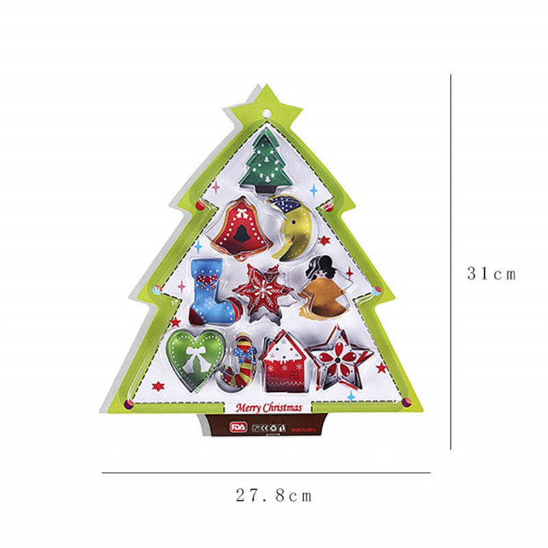 Christmas Cookie Cutters Set, 10 Stainless Steel Shapes