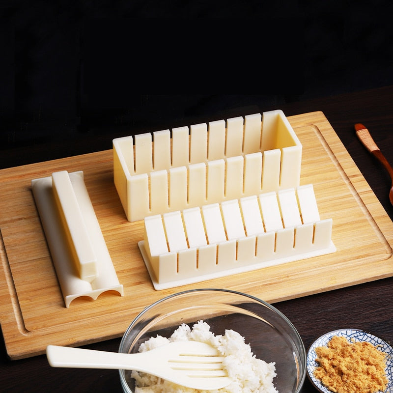 DIY Sushi Making Kit: 10-Piece Rice Ball & Roll Mold Set