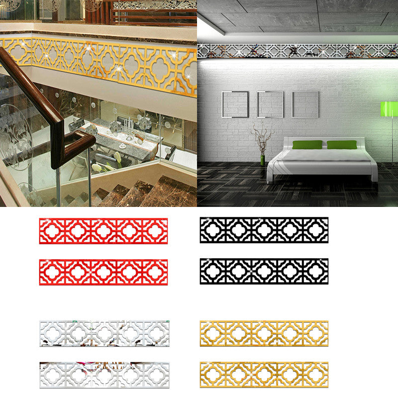 Lace 3D Acrylic Mirror Wall Stickers for Elegant Decor