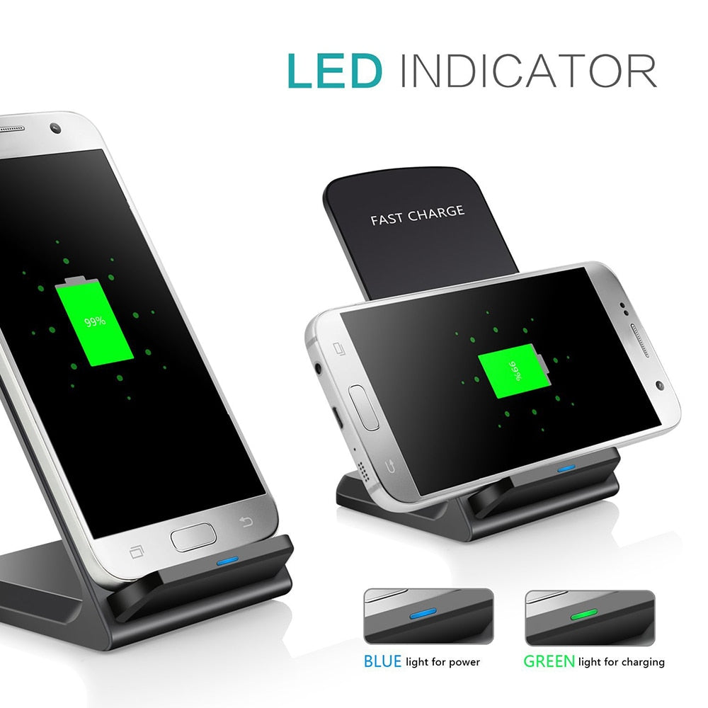 10W Fast Wireless Charging Stand for Desk and Nightstand