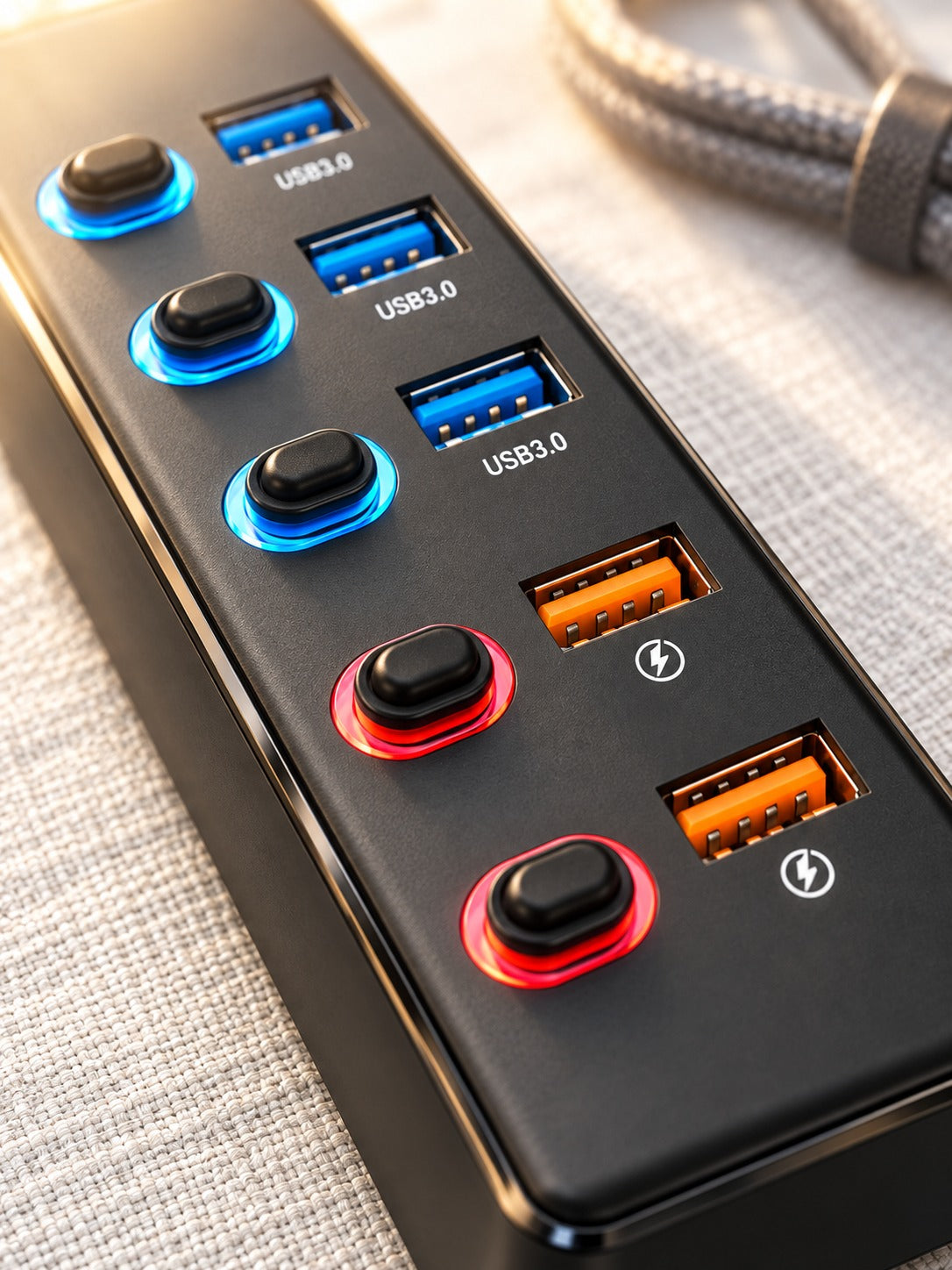 11-Port USB 3.0 Hub with Individual On/Off Switches