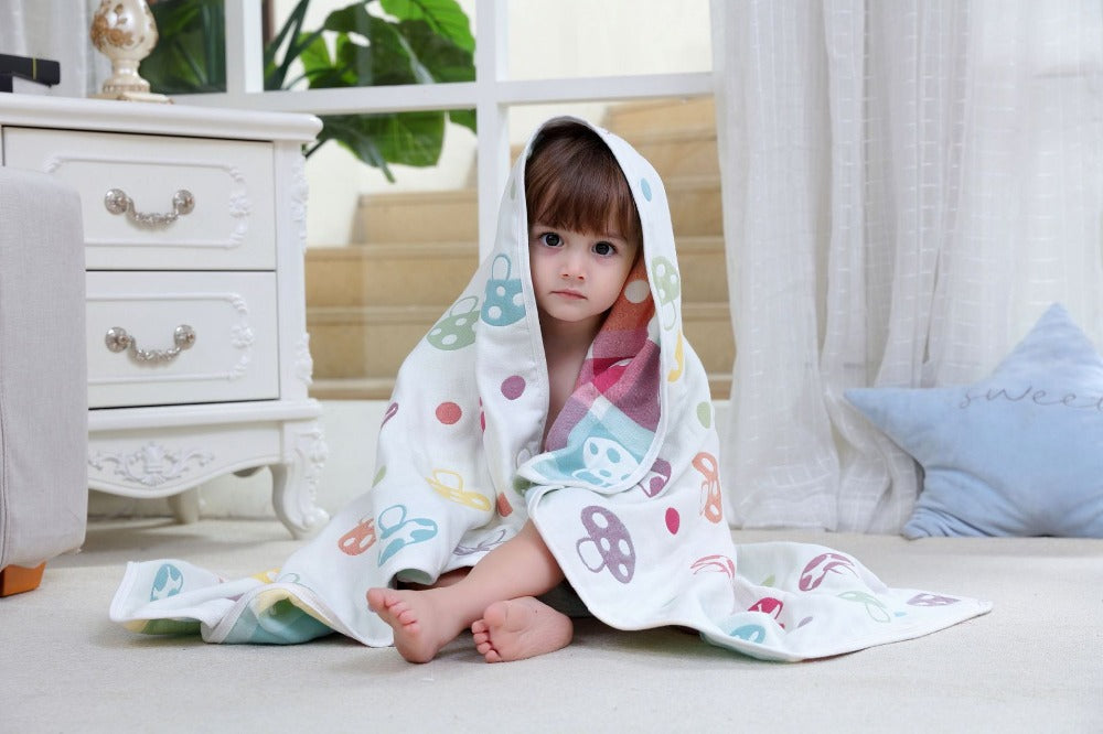 Baby Muslin Blanket, 100% Cotton, 6-Layer Summer Swaddle