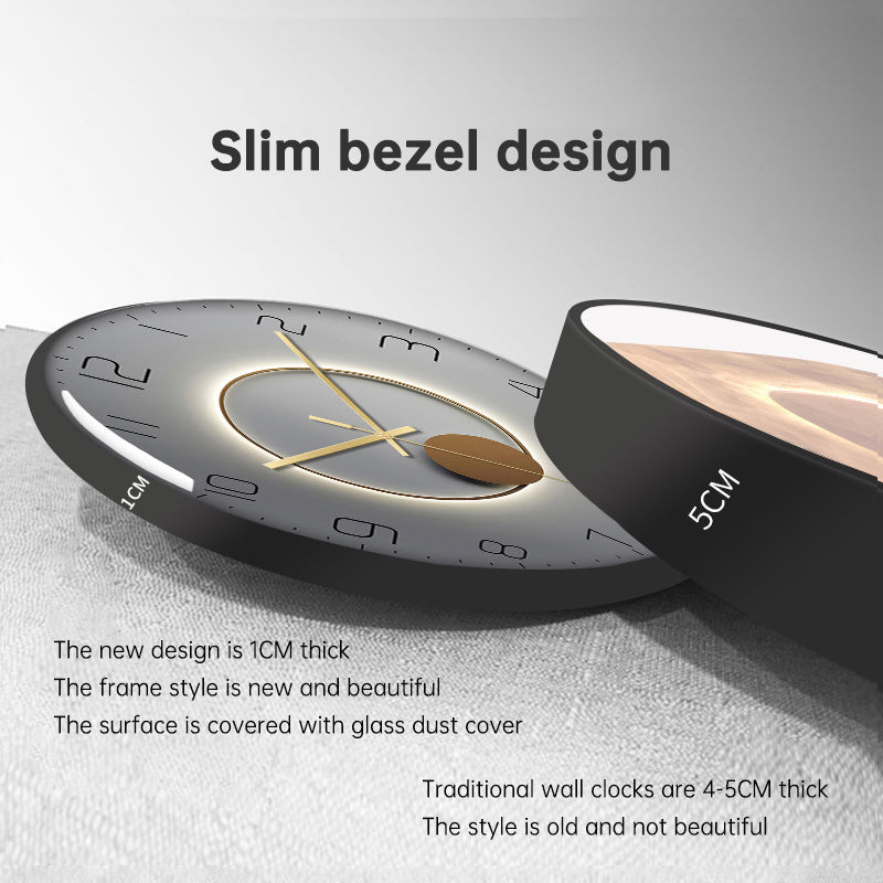 12-Inch Minimalist Wall Clock With Convex Glass Design