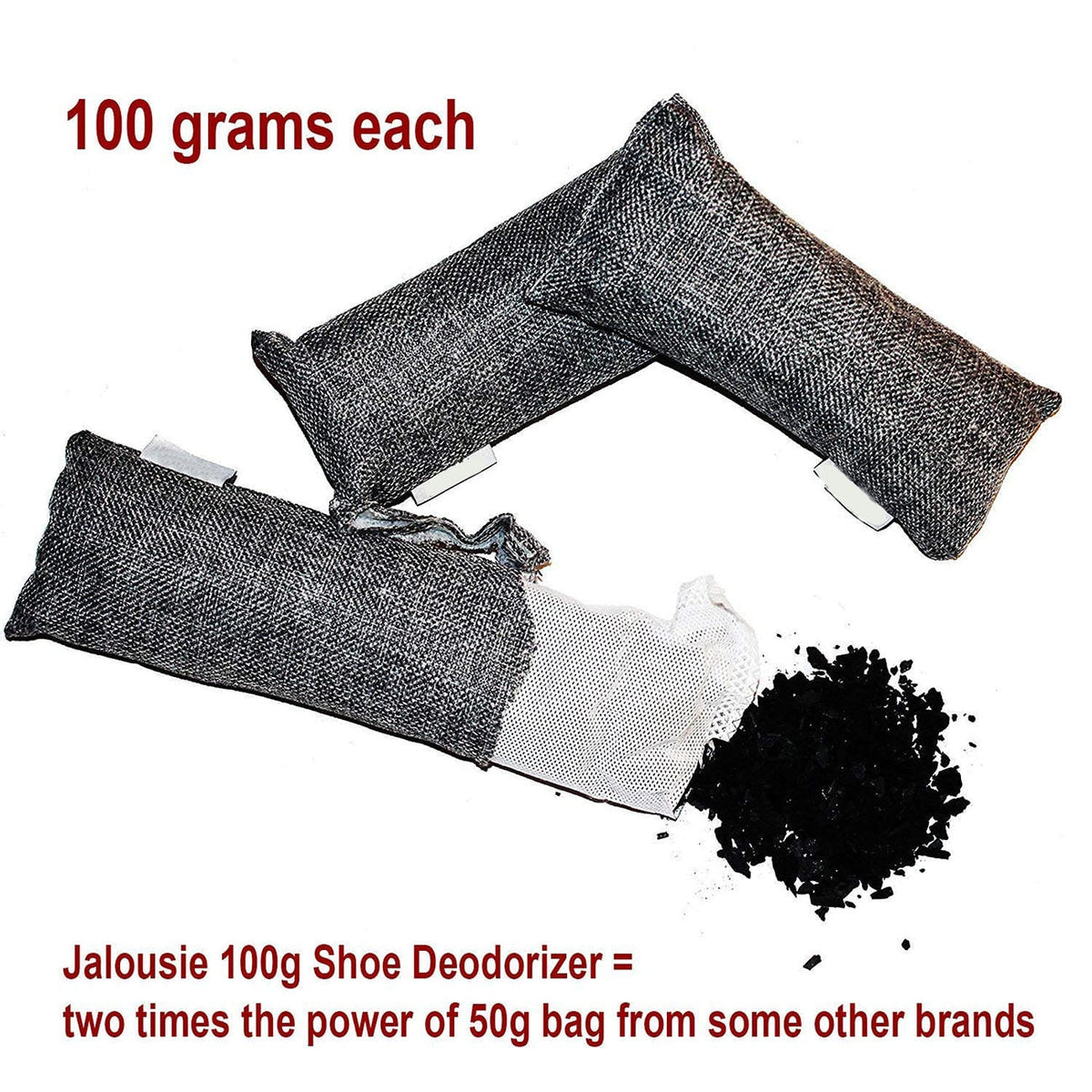 Natural Bamboo Charcoal Shoe Deodorizer Bags, 12 Pack