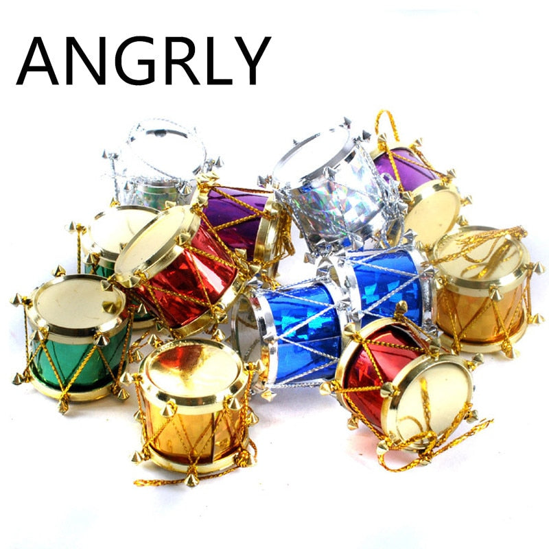 Mini Drum Christmas Ornaments for Bright Colorful Trees
