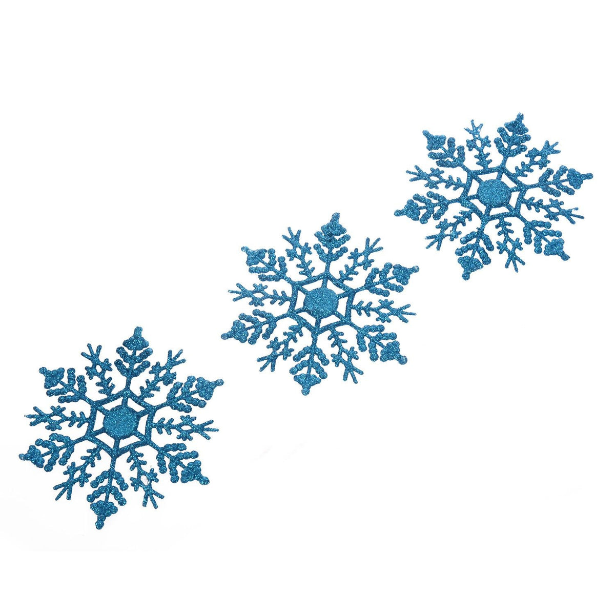 Glitter Snowflake Christmas Ornaments for Blue Trees
