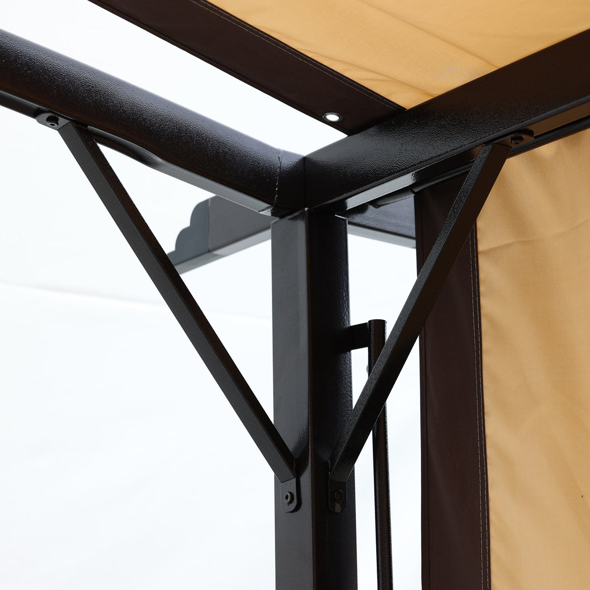 Retractable Pergola Gazebo 12x9 Ft Steel Patio Shade