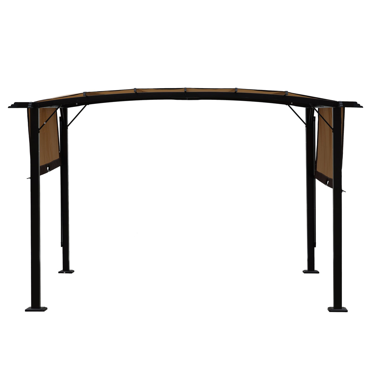 Retractable Pergola Gazebo 12x9 Ft Steel Patio Shade