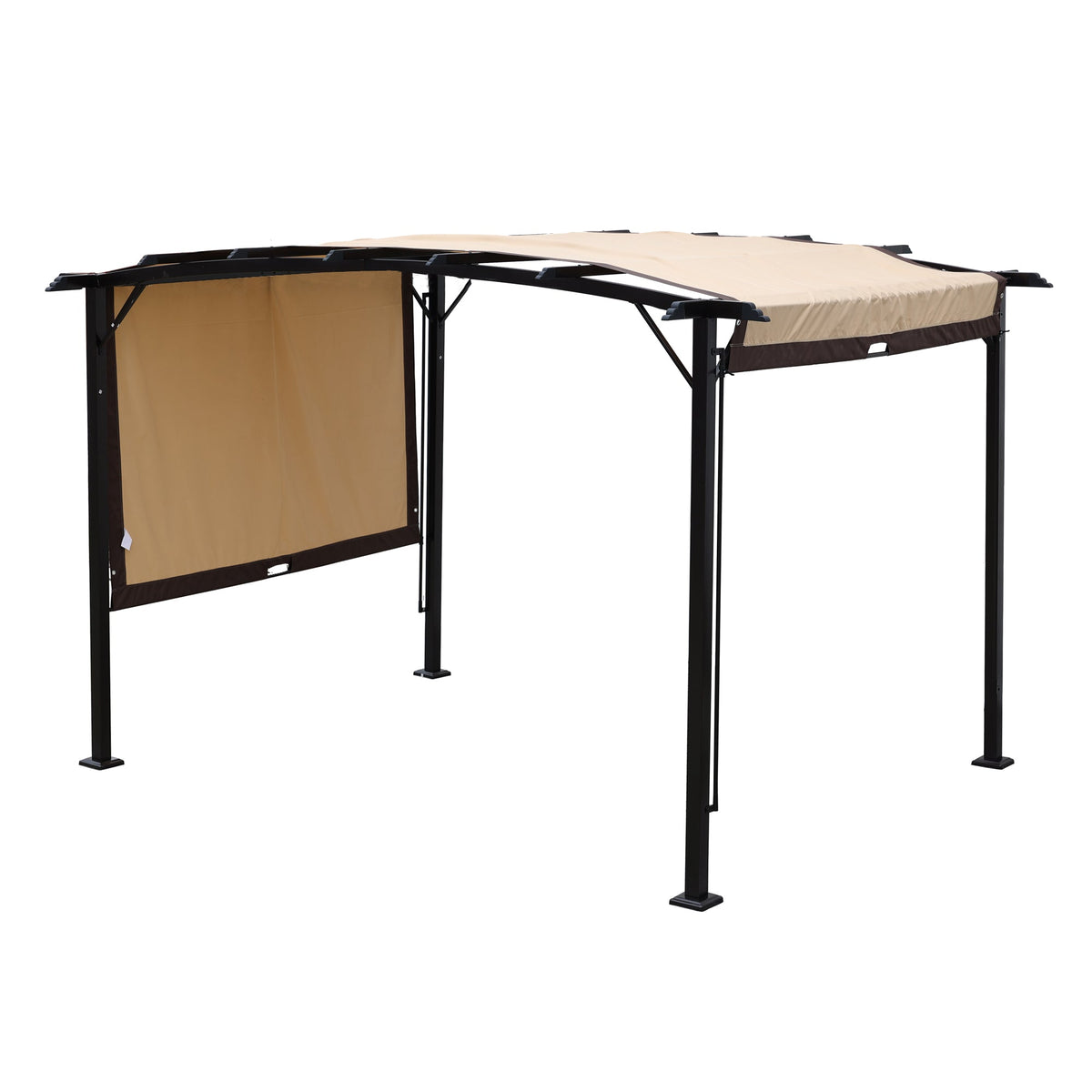 Retractable Pergola Gazebo 12x9 Ft Steel Patio Shade