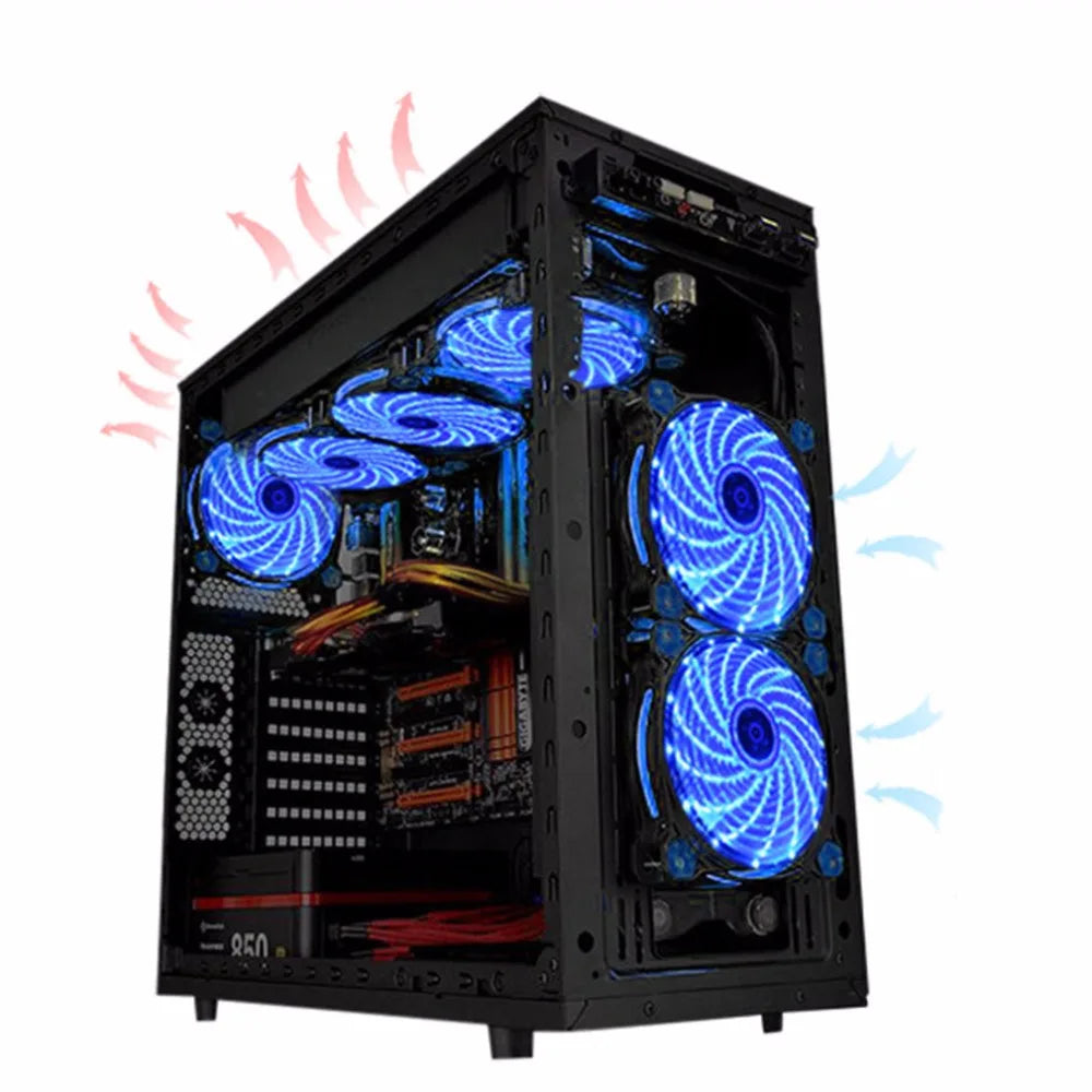 120mm LED Case Fan: Quiet Cooling With 15 Glowing Lights