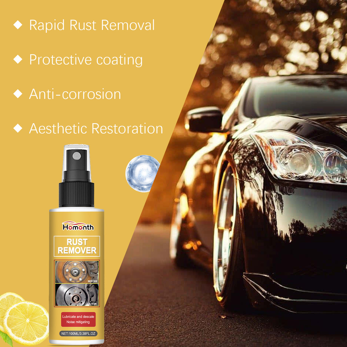 Automotive Rust Remover Spray for Cleaner Surfaces