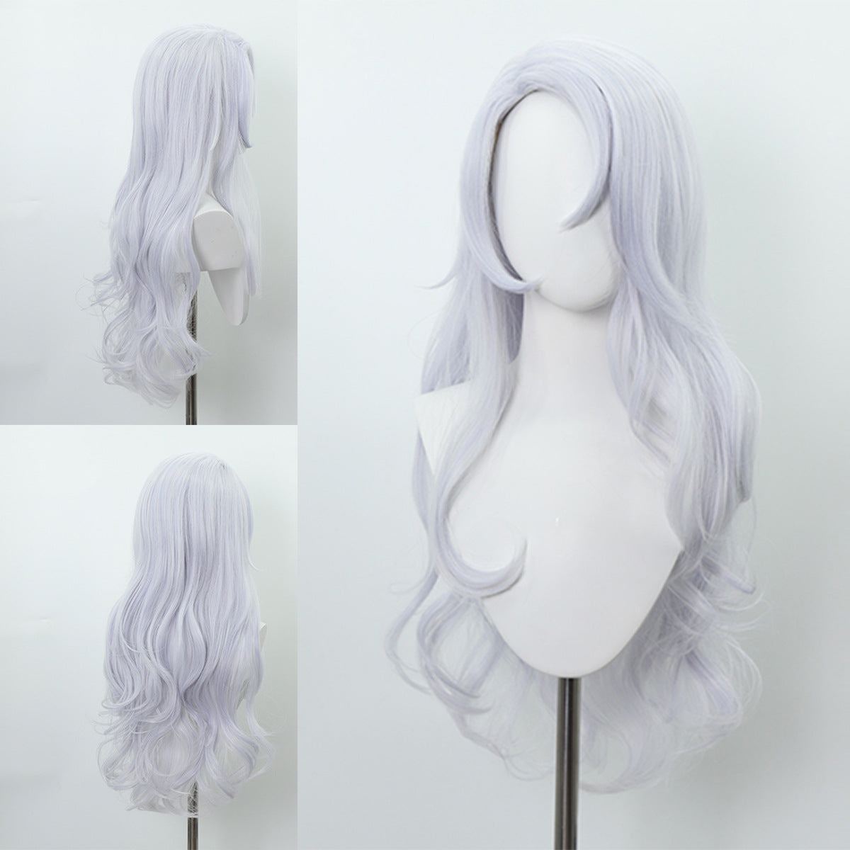 Anime Cosplay Wig With Long Lavender Waves & Side Bangs