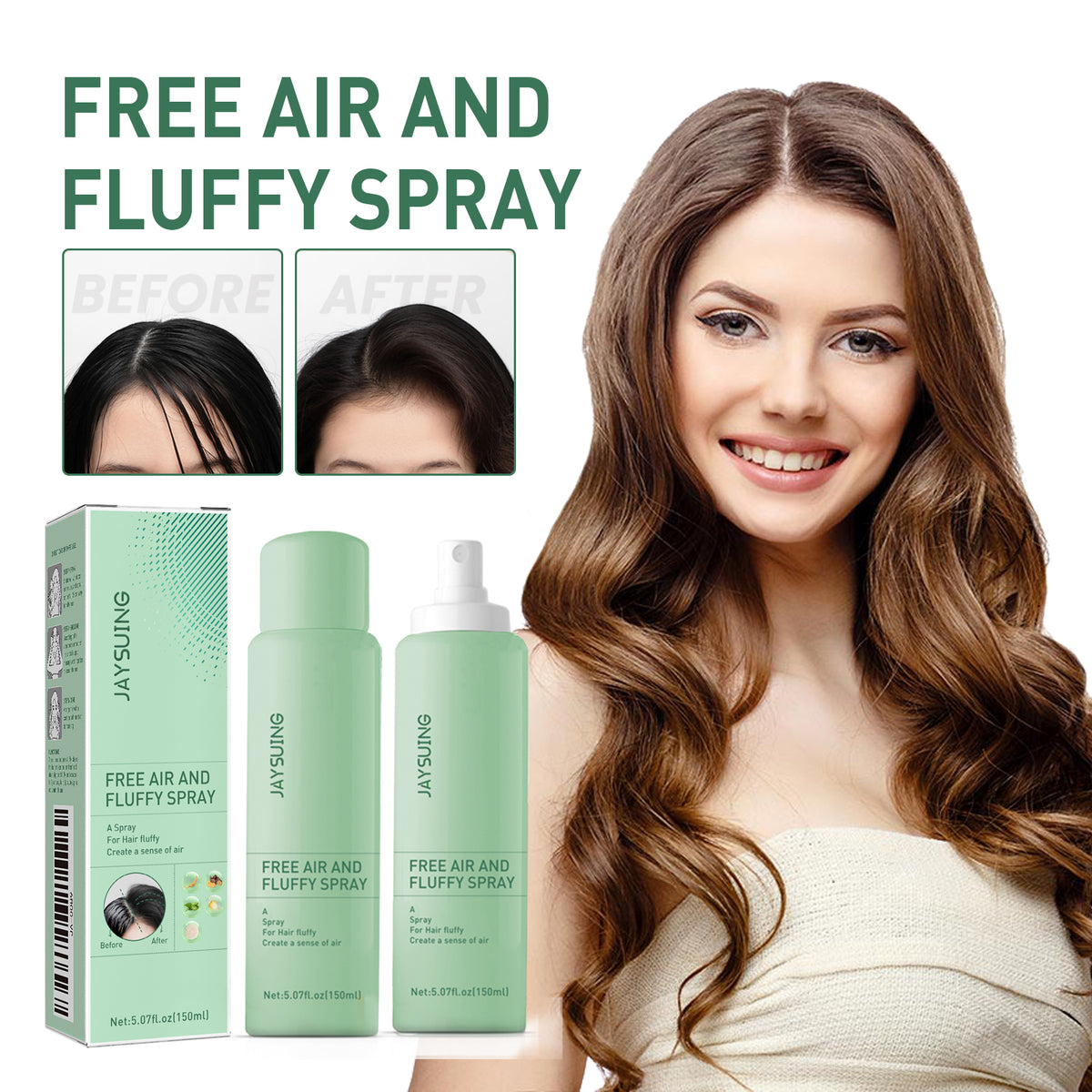Hair Volumizing Spray for Airy, Oil-Controlled Volume