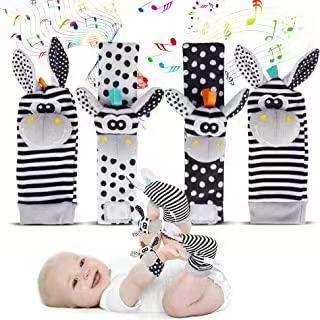 Baby Wrist Rattles for Sensory Play and Tummy Time