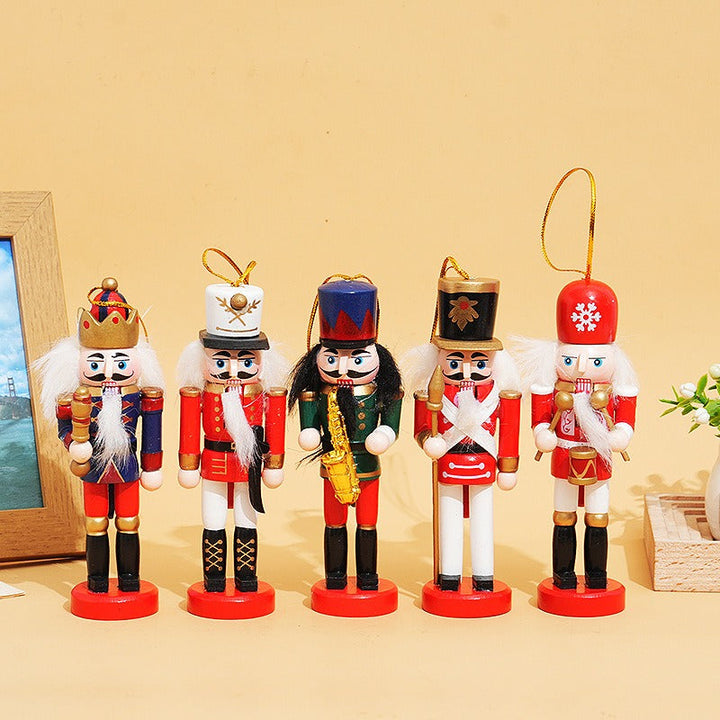 12cm Wooden Nutcracker Set of 5 Christmas Ornaments