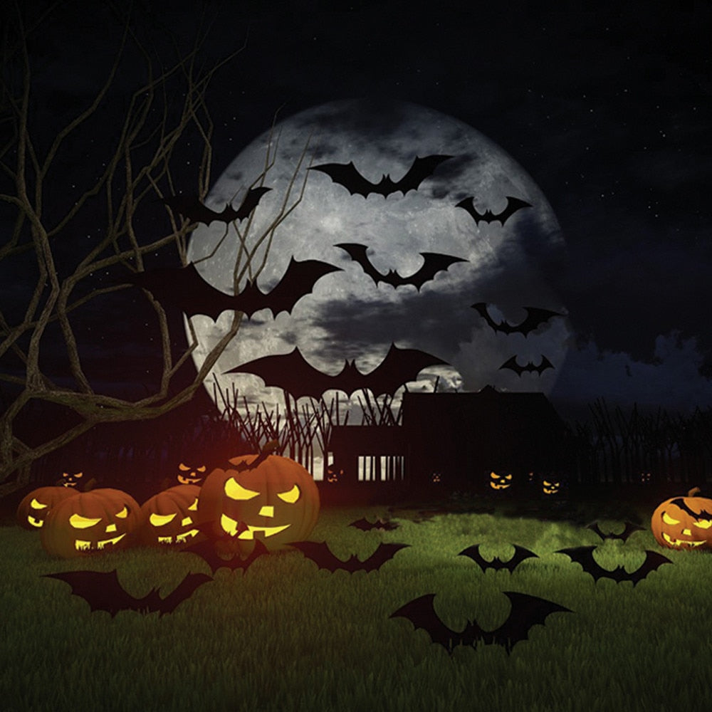 3D Halloween Bat Wall Stickers for Spooky Wall Decor