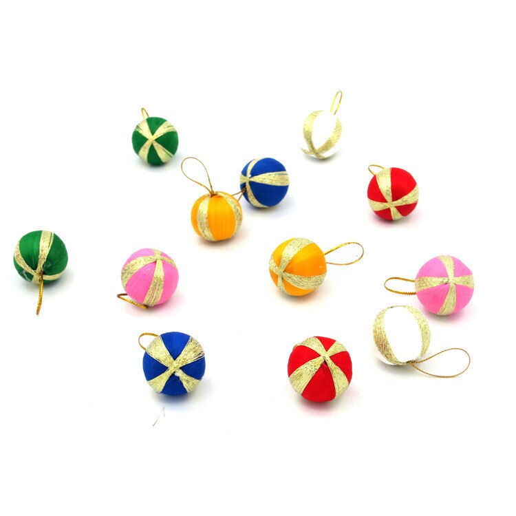 Mini Christmas Tree Ornaments, 12-Piece Colorful Set