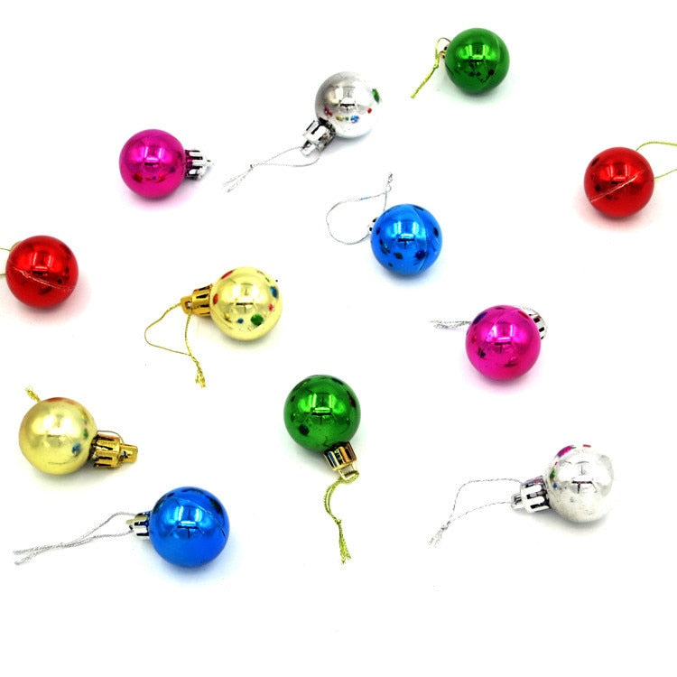 Mini Christmas Tree Ornaments, 12-Piece Colorful Set