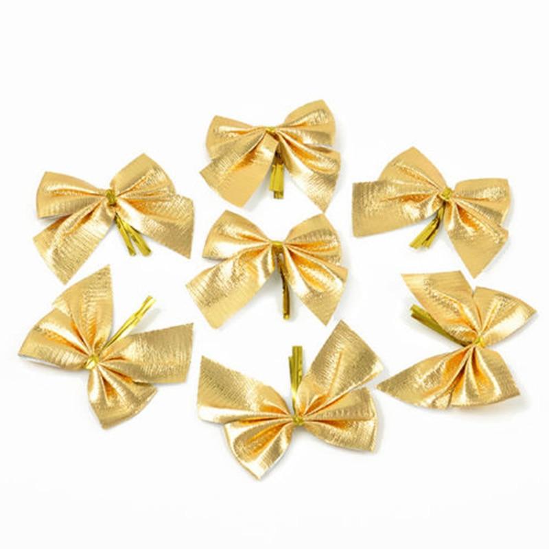 Christmas Tree Bows – 12pc Red & Gold Decorations