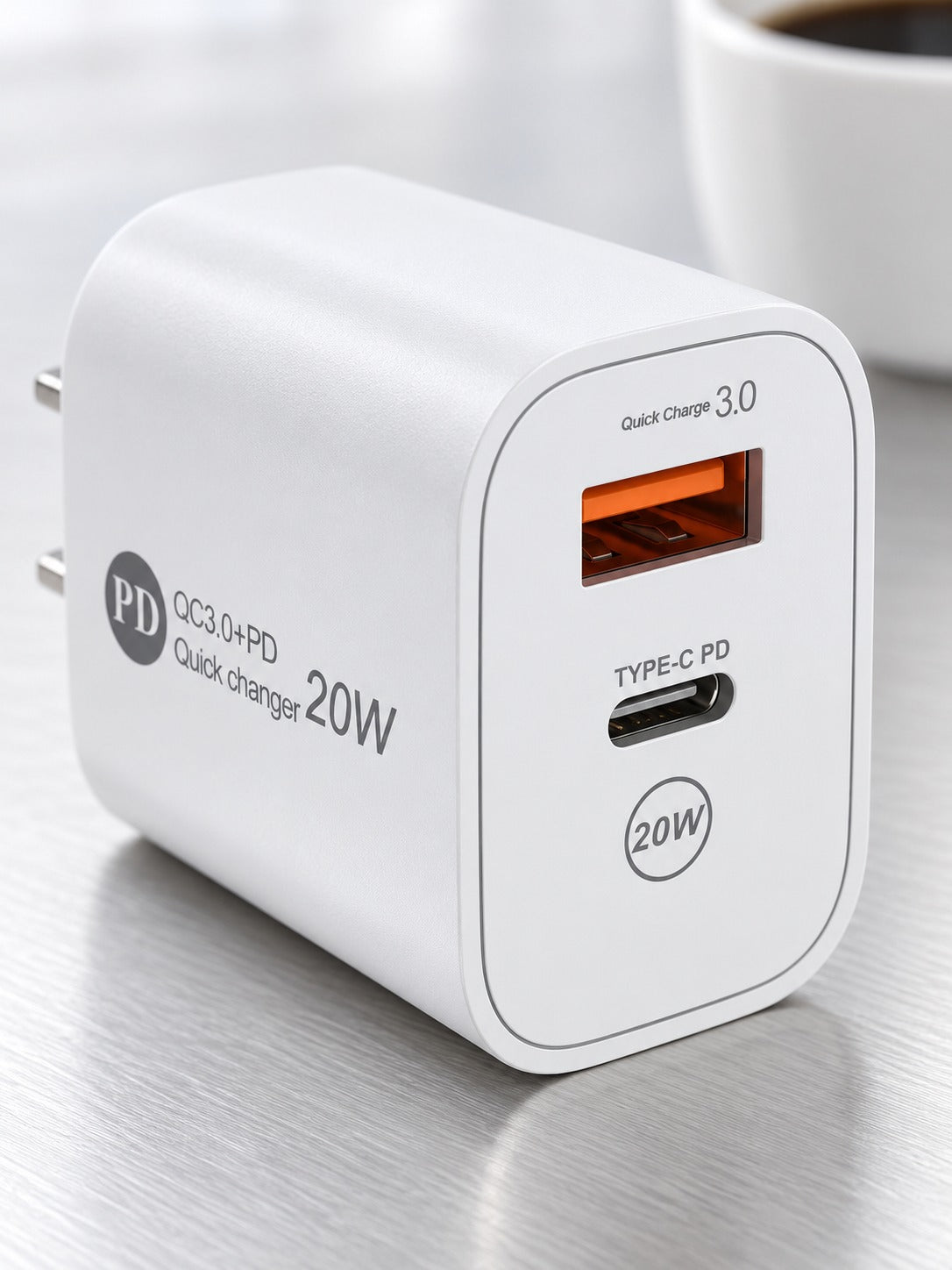 12W USB-C PD Dual-Port Wall Charger with Quick Charge 3.0