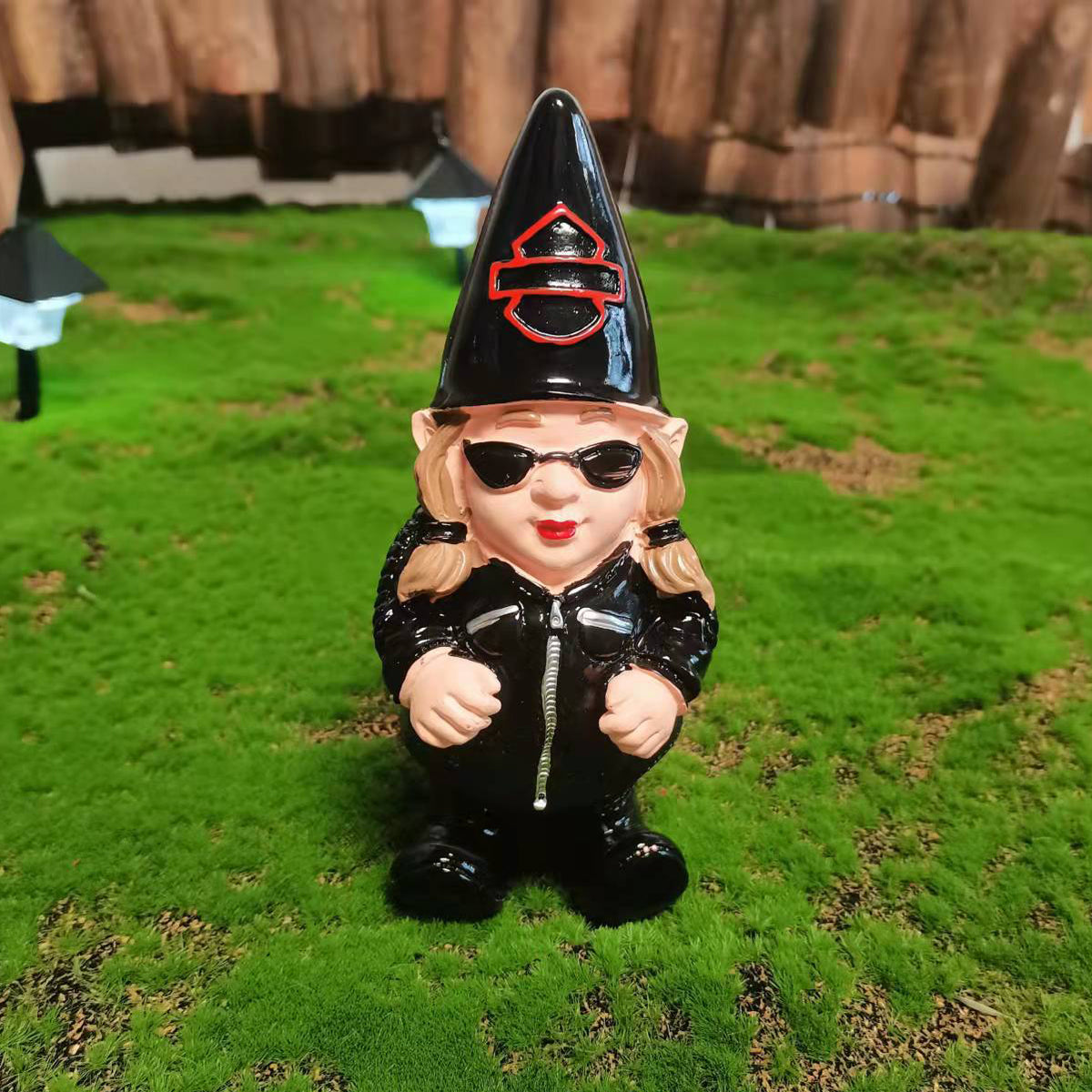 Motorcycle Biker Garden Gnome Pair for Outdoor Decor
