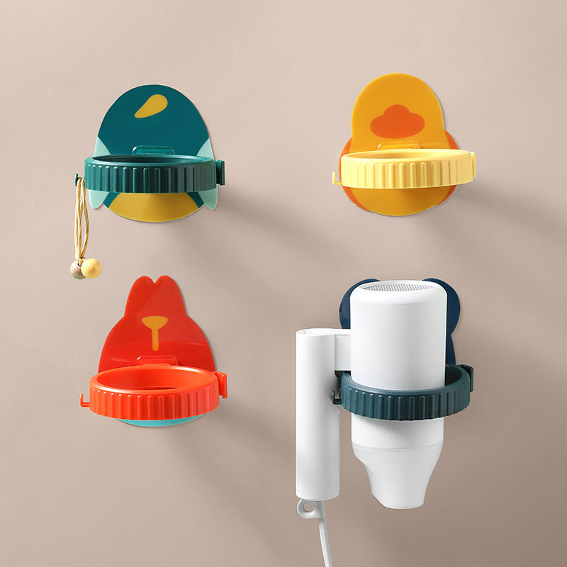 Punch-Free Hair Dryer Holder for Bathroom Wall Mount