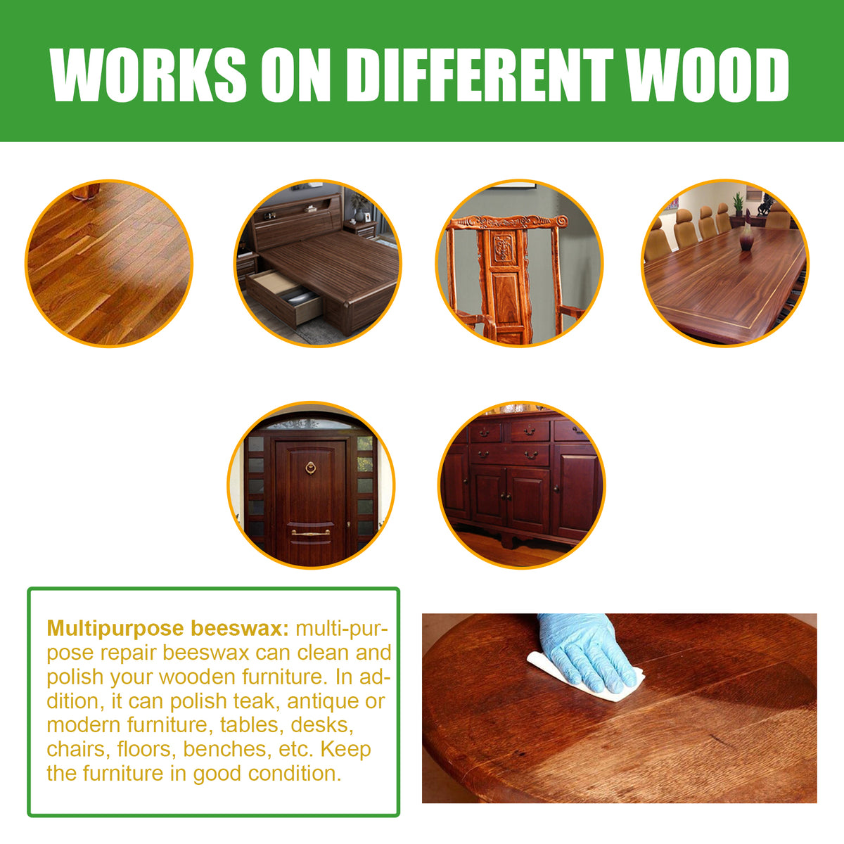 Wood Scratch Repair Beeswax for Furniture & Floors