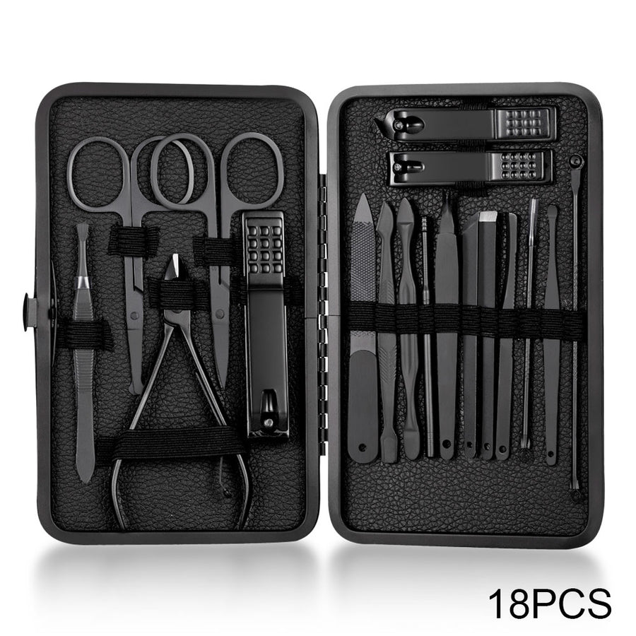 18-Piece Stainless Steel Nail Kit — Manicure & Pedicure Set