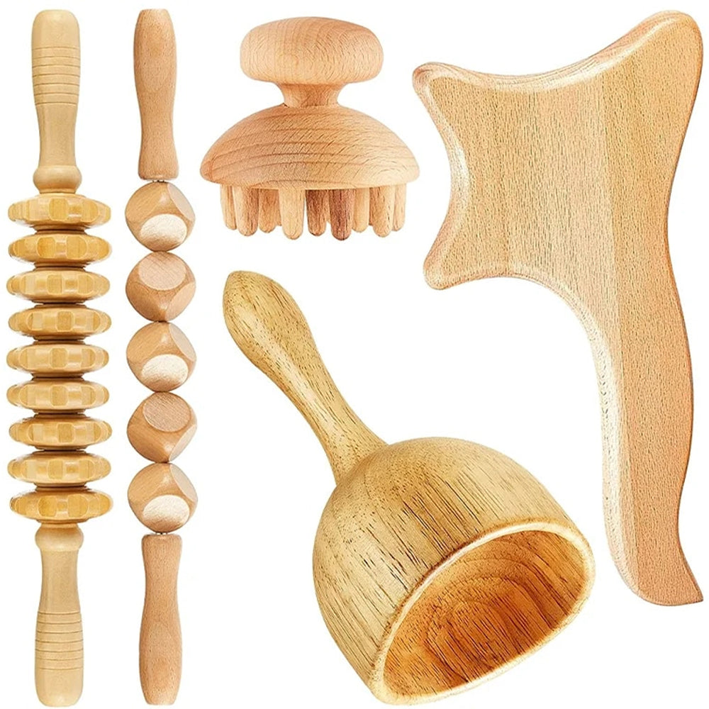 Wood Therapy Massage Tools Set — Hand-Crafted Meridian Release