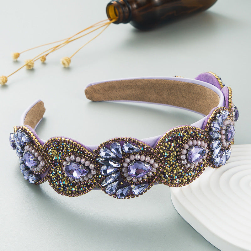 Crystal Hair Hoop Headband for Baroque Glamour Looks