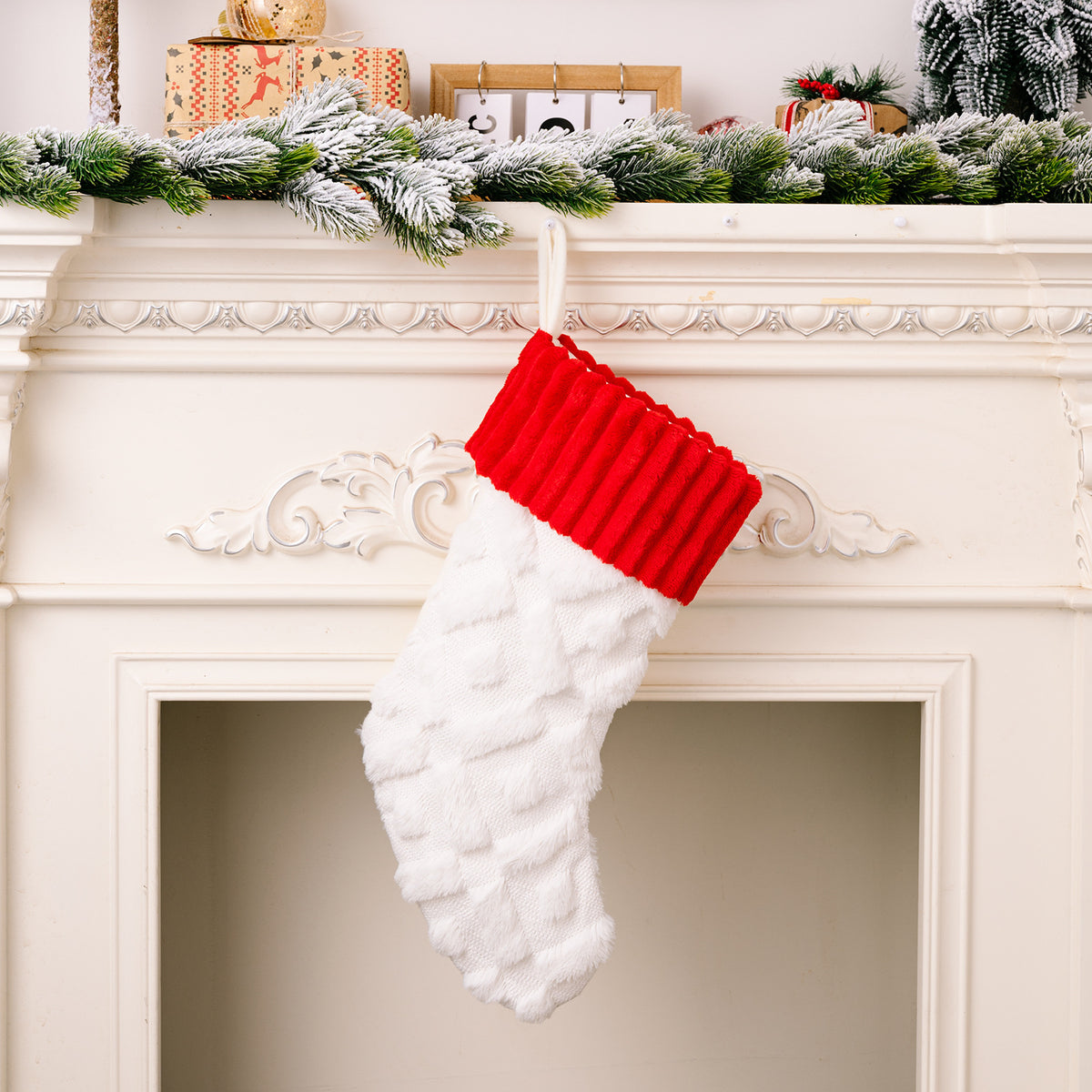 Plush Christmas Stockings Set of 3 for Cozy Mantels