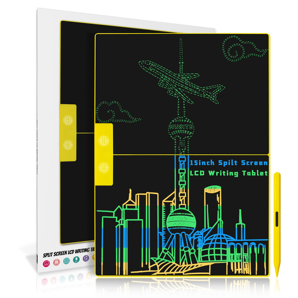 15-Inch LCD Writing Tablet With Split-Screen Notes