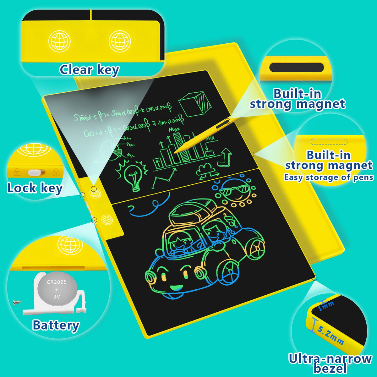 15-Inch LCD Writing Tablet With Split-Screen Notes