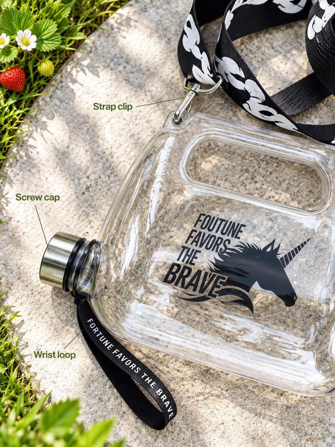 1500ml Large Hiking Water Bottle With Handle and Strap