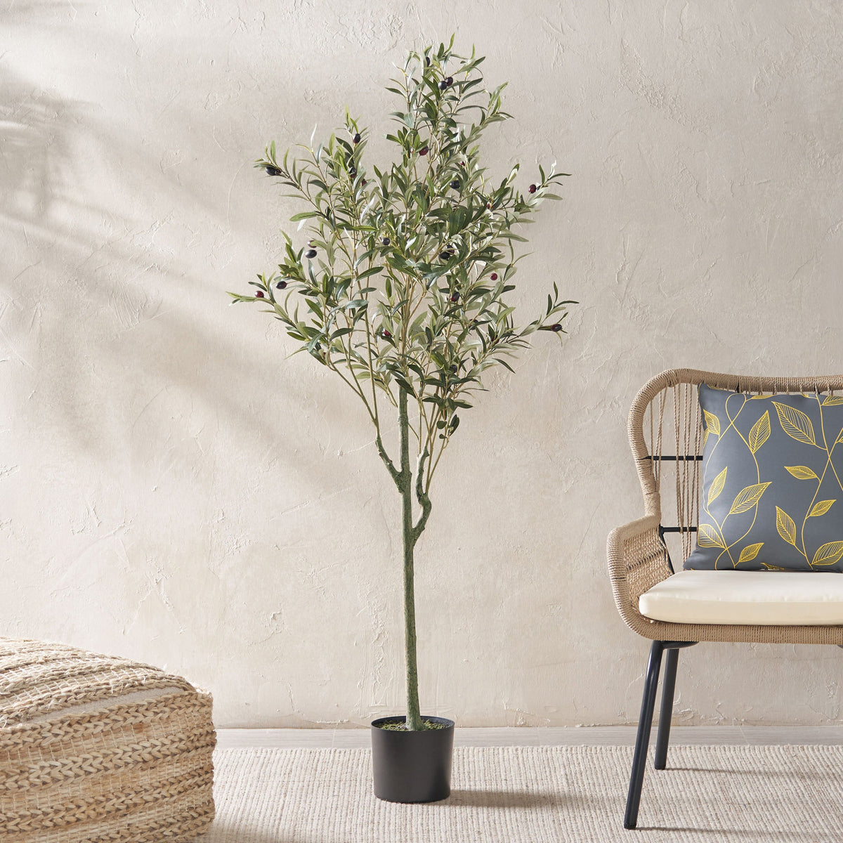 150cm Artificial Olive Tree, Low-Maintenance Indoor Decor