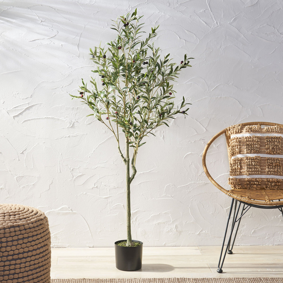 150cm Artificial Olive Tree, Low-Maintenance Indoor Decor