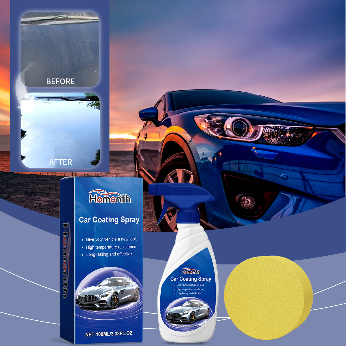 Car Paint Coating Spray for Gloss and Stain Protection