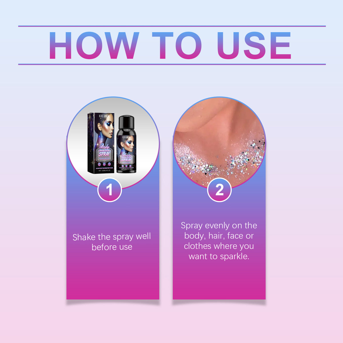Body Glitter Spray for Long-Lasting Radiant Skin