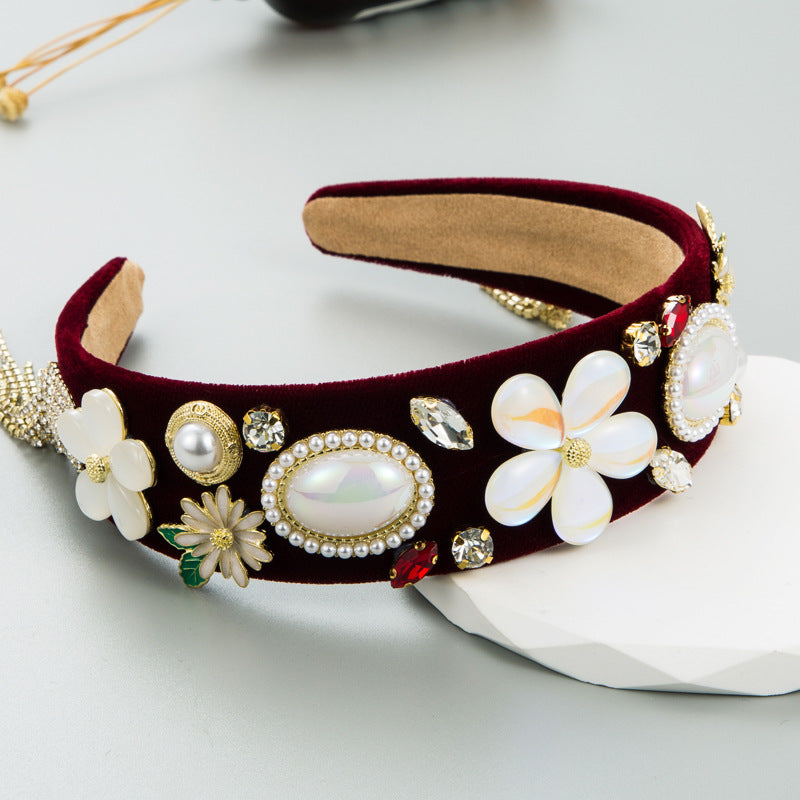 Velvet Baroque Headband for Vintage Glamour Outfits