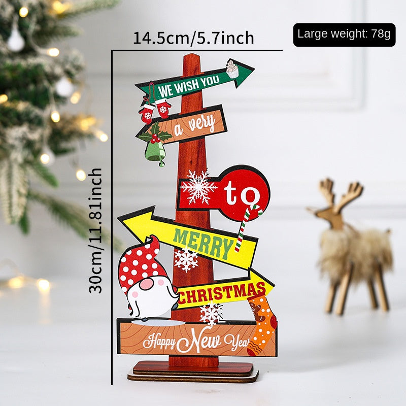 Wooden Christmas Tabletop Decoration for Cheerful Charm